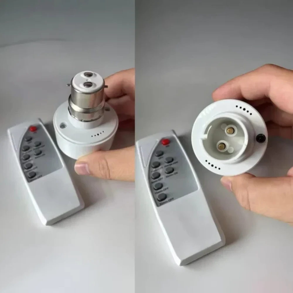 Smart B22 to B22 IR Lamp Holder with Wireless Remote & Timer